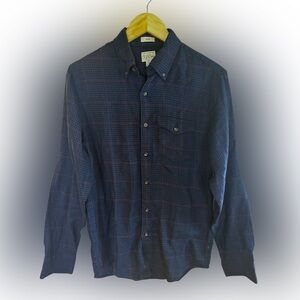 J. Crew Dark Blue and Subtle Red Plaid Shirt
